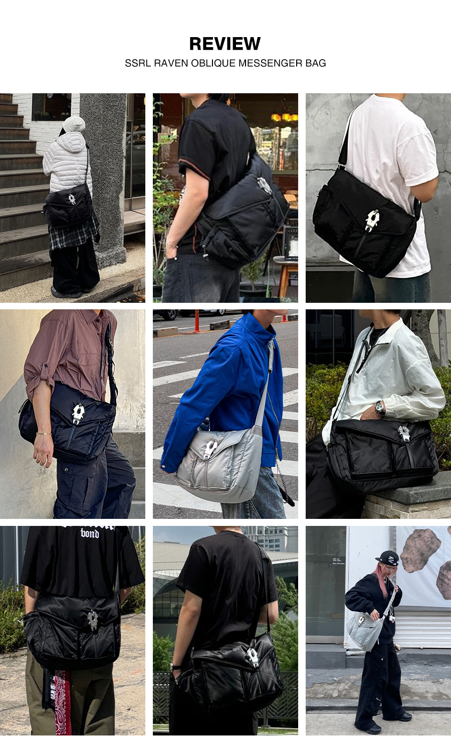 SSRL ■ Raven oblique messenger bag RAVEN OBLIQUE MESSENGER BAG / BLACK - SSRL | 60% - Asian